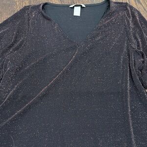 H&M Black Top With Shimmer